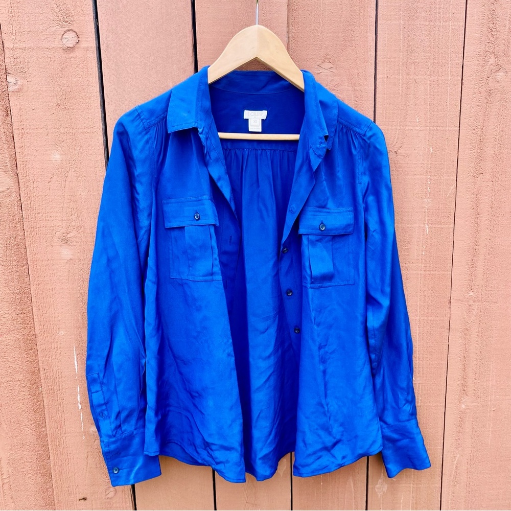 100% silk J. Crew button-up shirt long sleeved